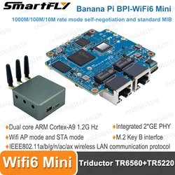 Banana Pi BPI-WiFi6 Mini Open Source Router Triductor TR6560 and TR5220 WIFI SOC Dual-core ARM Cortec A9 Processor Soft Router