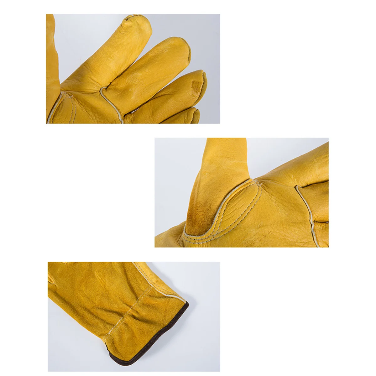 

1 Pair Anti-Puncture Garden Gloves Premium Cow Protective Handwear For Welding Repair Driving Gardening Protective