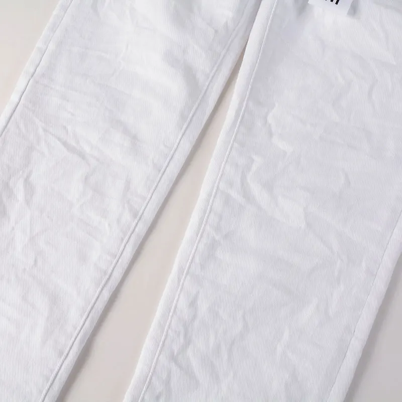 Pantalones vaqueros elásticos para hombre, Jeans blancos lavados Retro, adelgazantes, marca de Hip Hop, moda de diseñador, nuevo