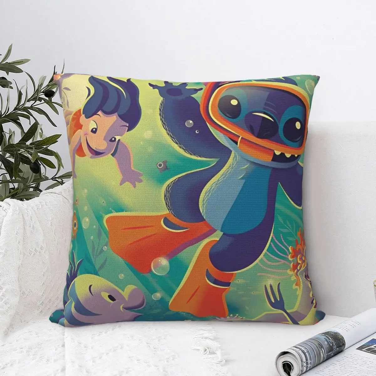 

Lilo And Stitch Pillowcase Polyester Cushion Cover Gift Pillow Case Cover Bedroom Wholesale 40*40cm