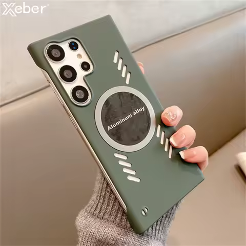 Luxury Graphene Heat Dissipation Cooling Magnetic Phone Case for Samsung S25 S24 S23 Ultra S22 Plus S21 S20 FE Frameless Cover