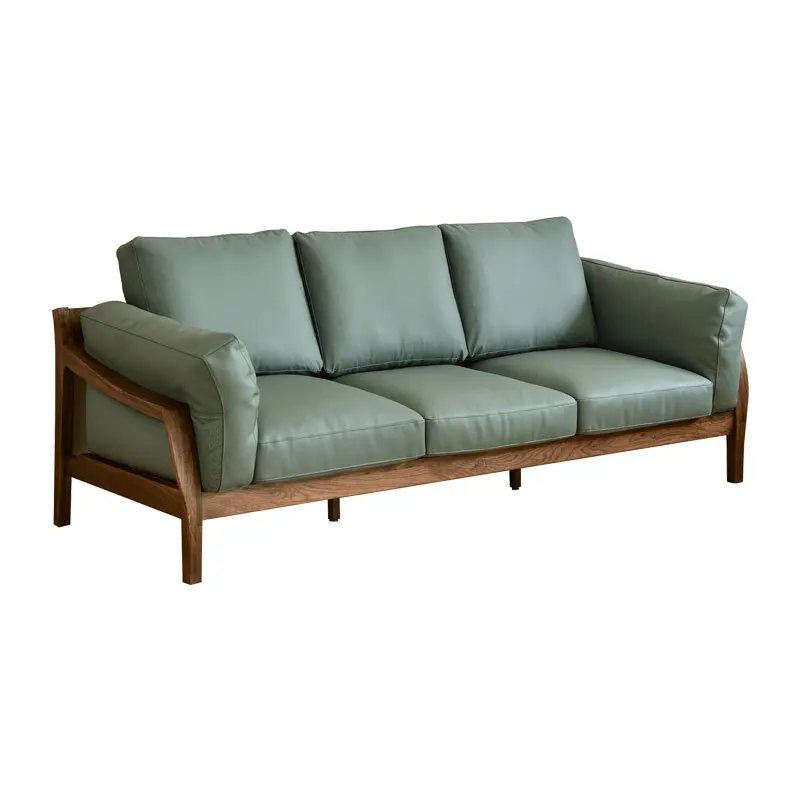 

Black walnut Nordic fabric sofa furniture three people other solid wood sofa