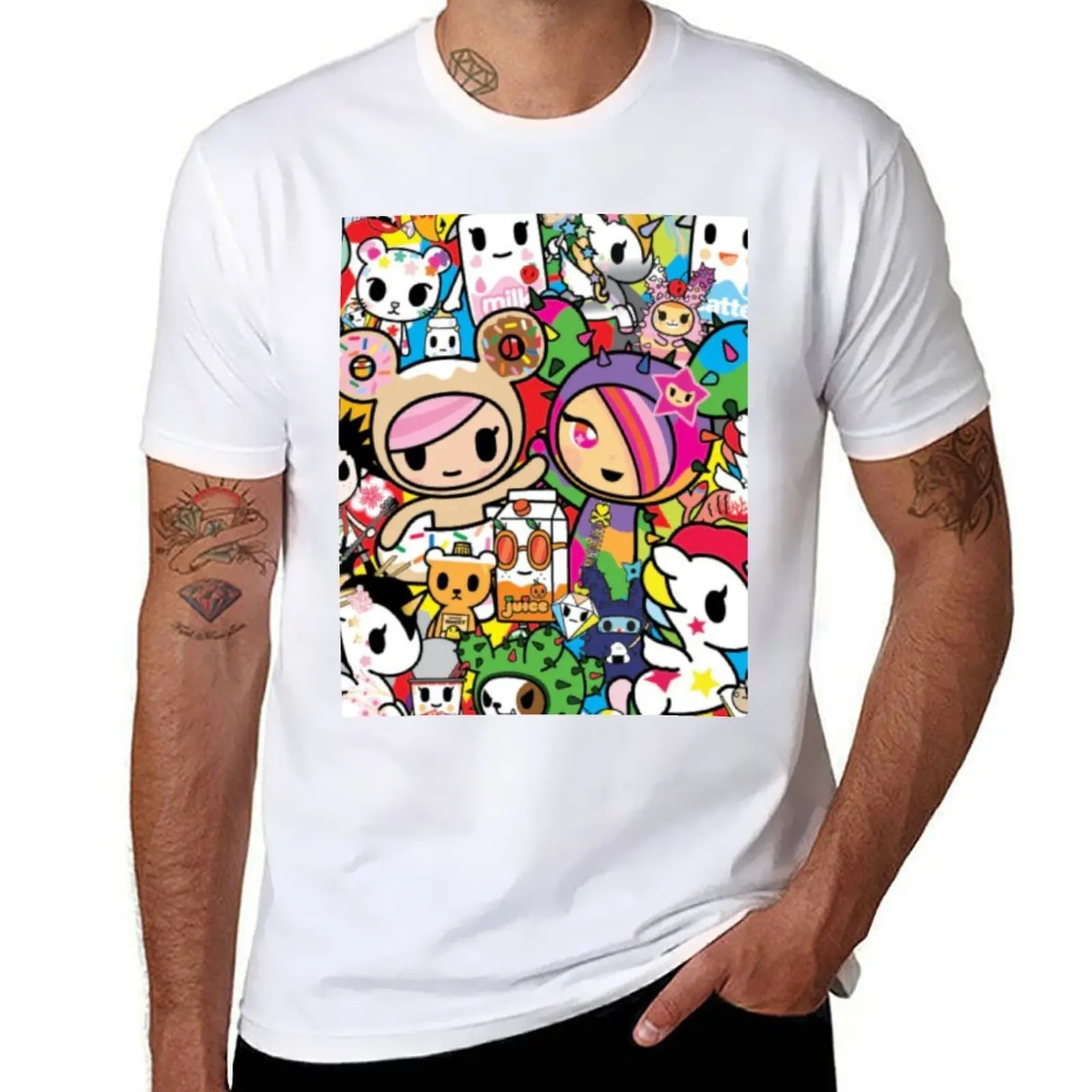 

Tokidoki Collage T-Shirt t shirts cotton 100% man tshirt T-Shirt
