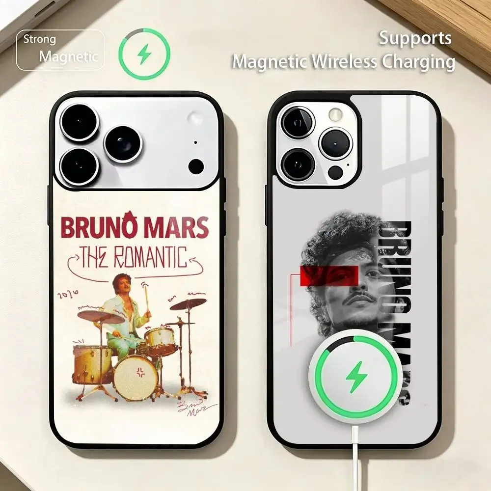 Stylish SINGER b-Bruno m-Mars Phone Case For iPhone17,16,15,14,13,12,11 Plus,Pro Supports Magnetic Wireless Charging
