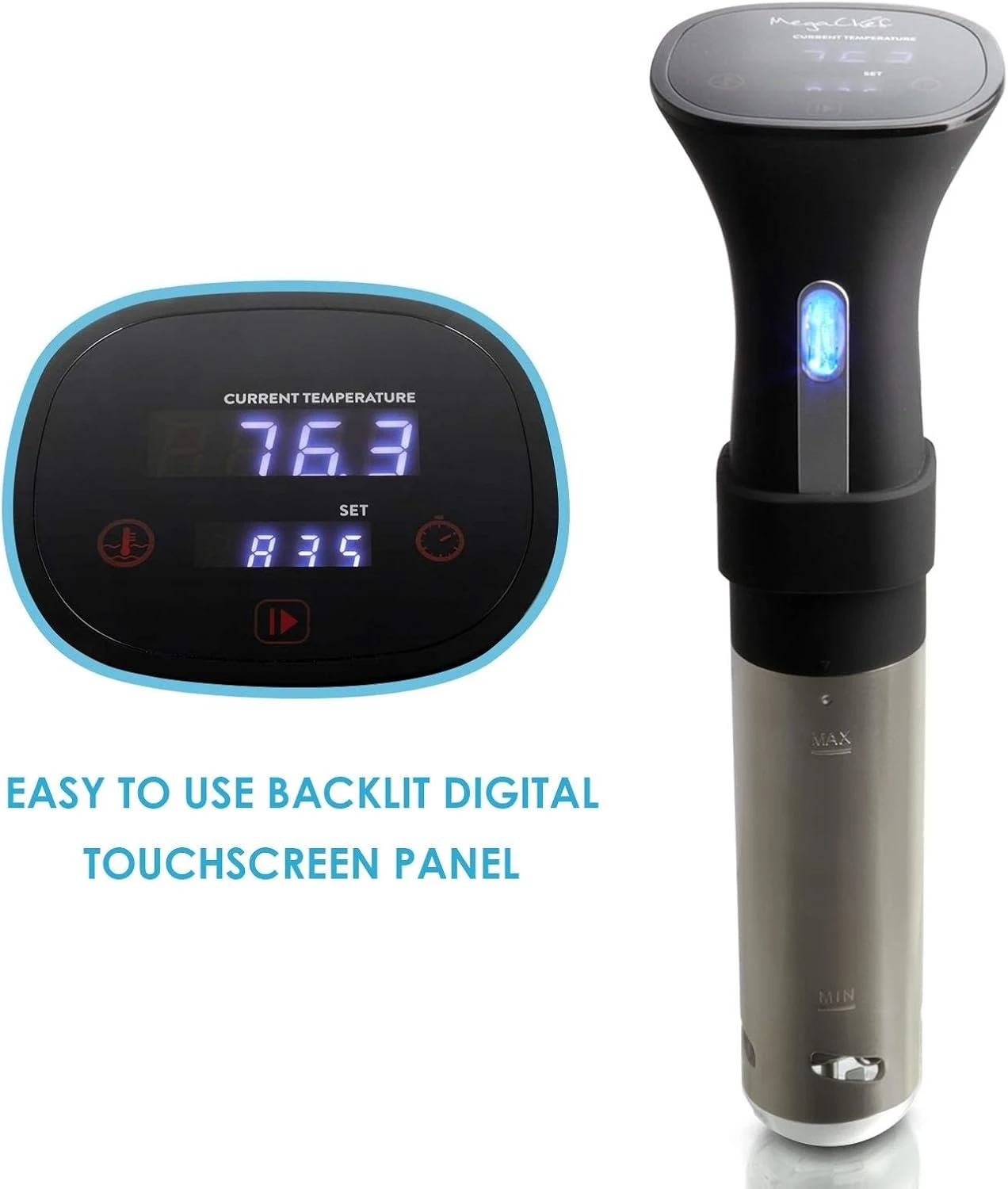 Immersion Circulation Precision Sous Vide Cooker with Large Digital Touch Screen Display for Easy Operation