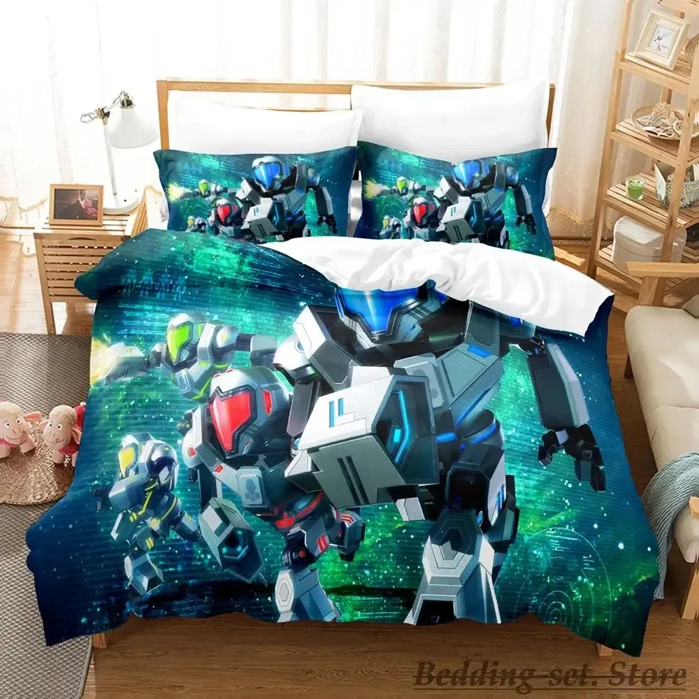 2023 Metroid Prime Bedding Set Single Twin Full Queen King Size Bed Set Adult Kid Bedroom Duvetcover Sets Game parure de lit Bed