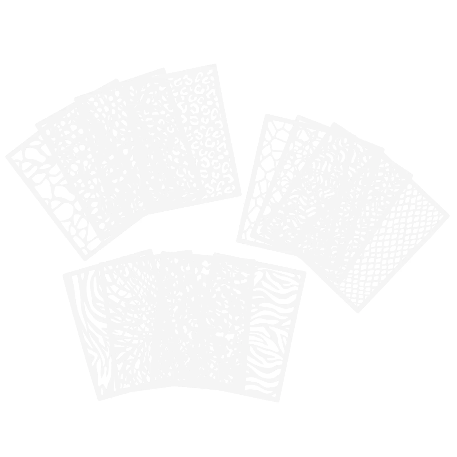 

12 Pcs Leopard Print Hollow Templates for Spray Paint Wall Painting Craft Stencils Reusable Furniture Design