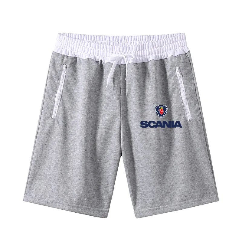 2024 Summer Fashion Brand Mesh Men Casual Shorts Drawstring Waist Comfortable Scania Print 5-point Pants