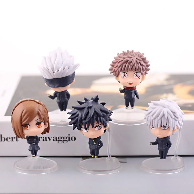 5/8 stücke Anime Jujutsu Kaisen Abbildung 5-6,5 cm Itadori Yuji Action Figur Modell PVC Puppe Spielzeug Sammlung Desktop zubehör Geschenk