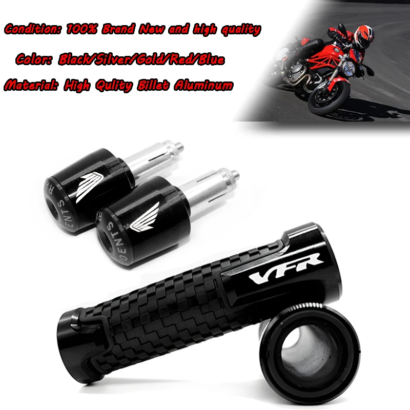 

FOR Honda VFR750 VFR800 VFR800F VFR800X VFR 1200 X VFR1200X Motorcycle 7/8'' 22MM CNC Handle Bar Cap End Plugs Handlebar Grips