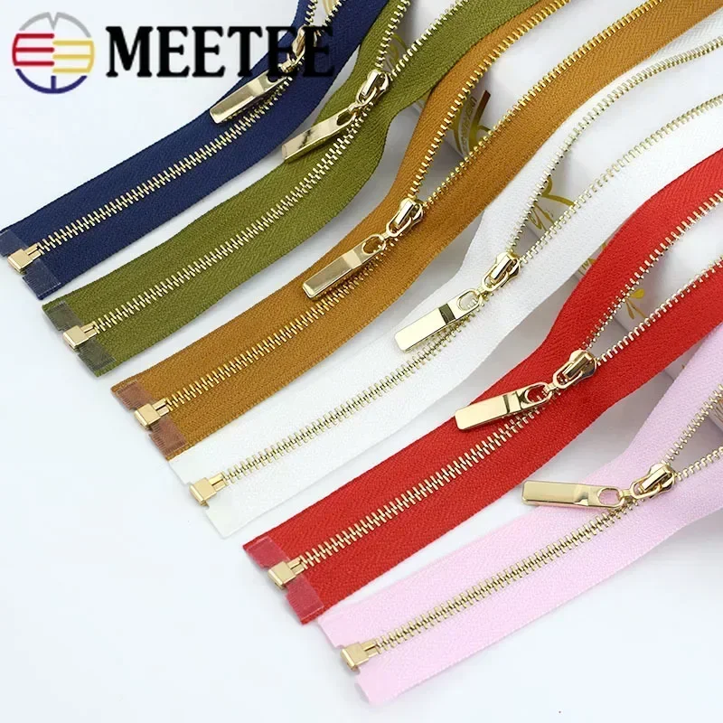 3Pcs Meetee 3# Metal Zippers 15-30cm Close-End 40-70cm Open-End Zips Garment Bag Decor Zipper Reapir Kit DIY Sewing Accessories