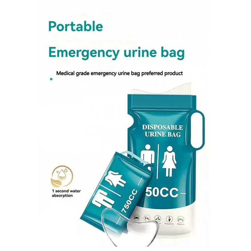 AA81-12PCS Disposable Urine Bags Portable Pee Bags For Travel For Women Men, 750ML Emergency Vomit Bags Disposable Urinals