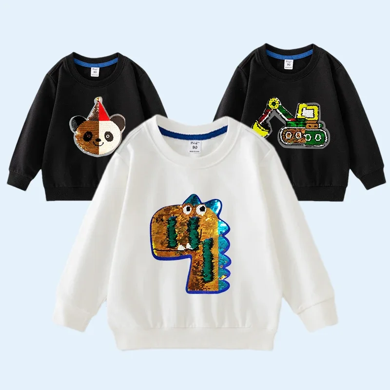 Kids sweatshirts for CHILDREN'S clothing color change magic sequin tops kids costume baby girl boy long sleeve t shirts clothes