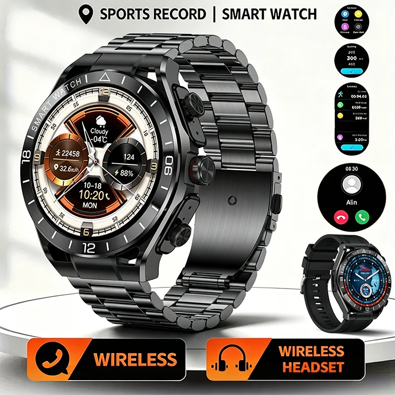 2026 In-ear Headphone Smartwatch TWS 2 in 1 Wireless Bluetooth Earphone Blood Pressure Heart Rate Testing Sport Music Smartwatch