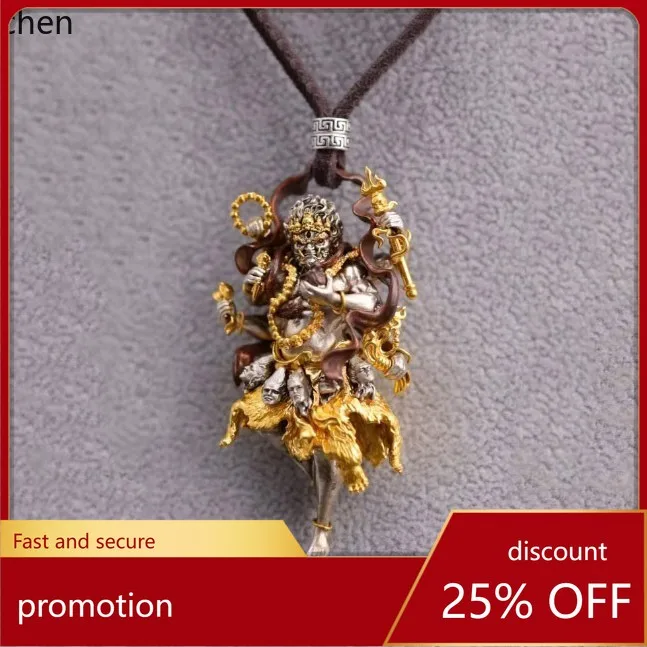 

Cz mahakala god of wealth pendant necklace tibetan retro ethnic style transfer bring in wealth and treasure pendant necklace