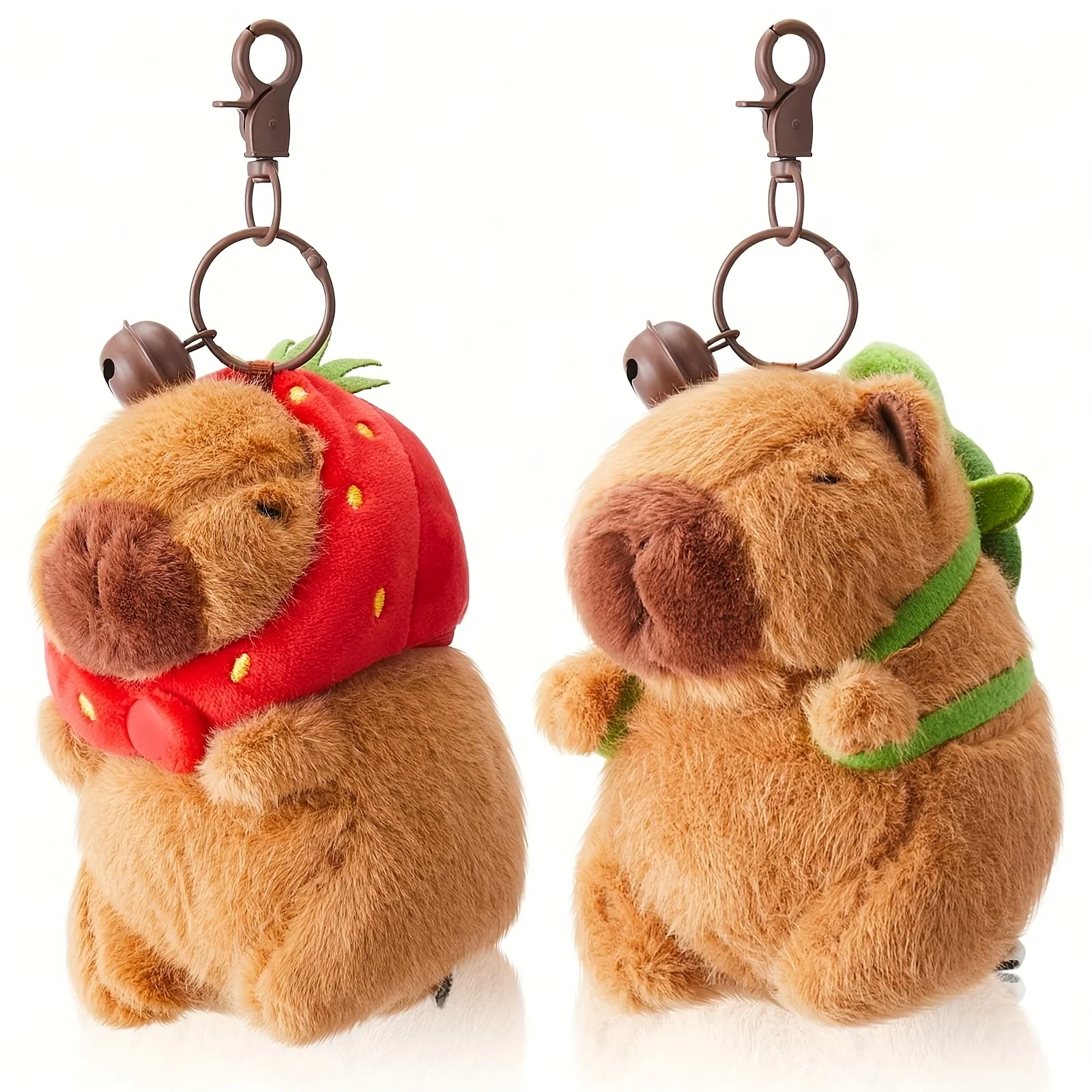 Capybara Plush Keychain Capybara Stuffed Animals Toy Pendant For Graduation Gifts Exchange Birthday Party(2pcs)