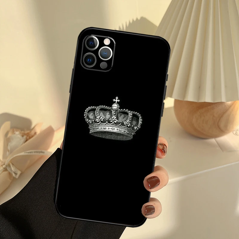 King Queen Art Case For iPhone 11 12 13 14 15 16 Pro Max Cover For iPhone 13 12 Mini XR X XS Max Plus