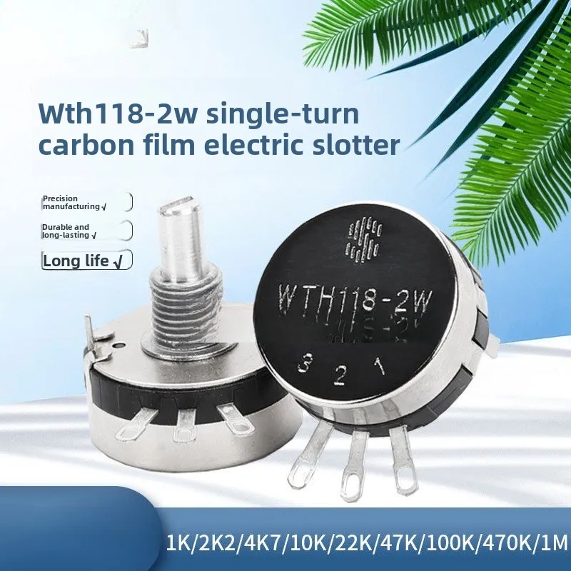 مقياس الجهد WTH118-1A، 2 وات، 1 ك/2.2 ك/4.7 ك/10 ك/22 ك/47 ك/100 ك/470 ك/1 متر، بدوره واحد