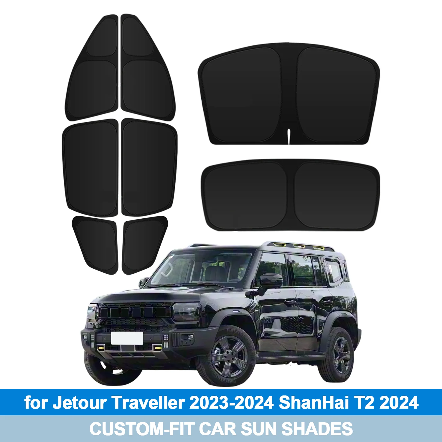 

For Jetour Traveller 2023-2024 ShanHai T2 2024 Windshield Sun Shade Side Window Shades Cover Sun Visor Shield Privacy Protection