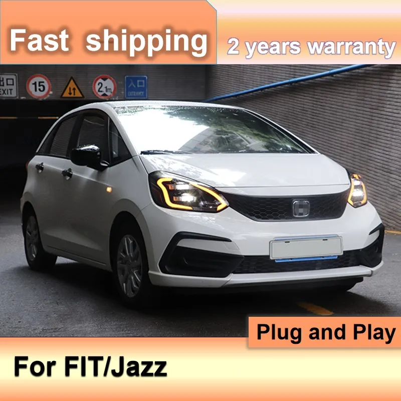 

Car Accessories for Honda Fit Headlight 2021 Jazz Headlight GR9 LED Dynamic Turn Signal Daytime Running Light for 2021 Fit Jazz