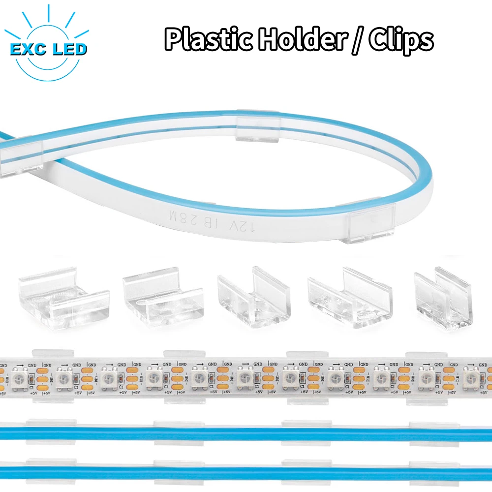 Dioda LED RGBW pasek RGB zaciski uchwyt z tworzywa sztucznego złącza akcesoria do mocowania 2835 5050 Neon świetlówka klamra plastikowa