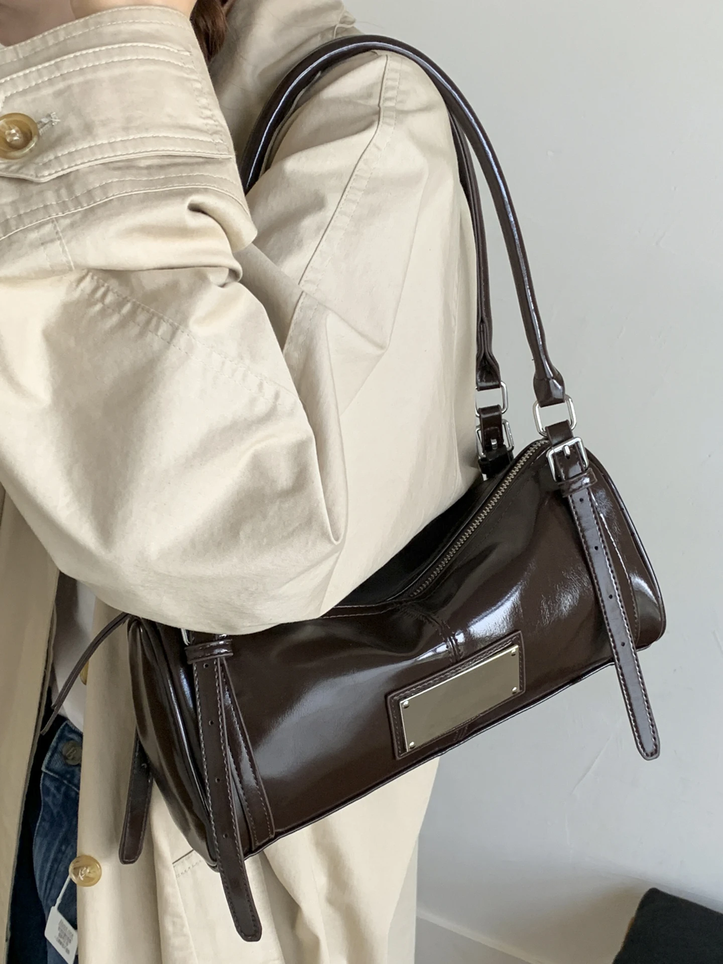 

Большая женская сумка через плечо в стиле ретро, сумка-подушка под мышками, модная повседневная сумка, мягкая цветная сумка из искусственной кожи