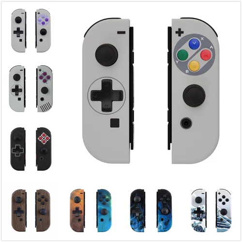 eXtremeRate Carcasa de controlador de repuesto JoyCon Shell Case Juego completo de botones (versión D-Pad) para Nintendo Switch JoyCon y OLED