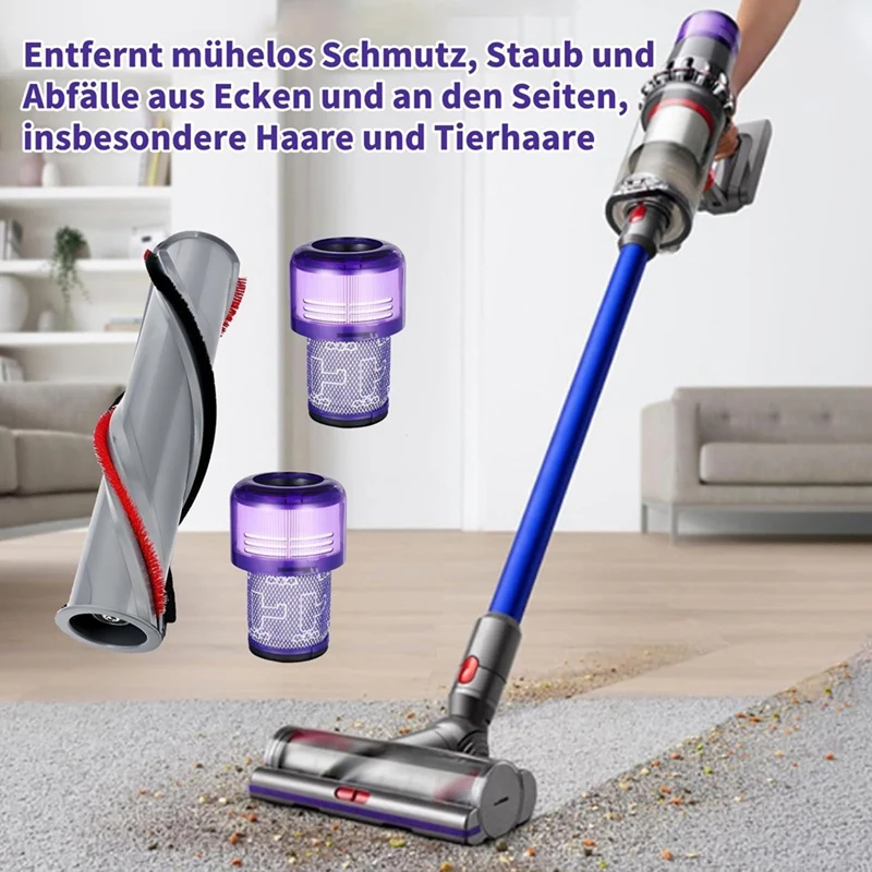 Sunflo peças de reposição filtro v11 para dyson, escova para aspirador de pó dyson série v11, acessórios de escova de substituição