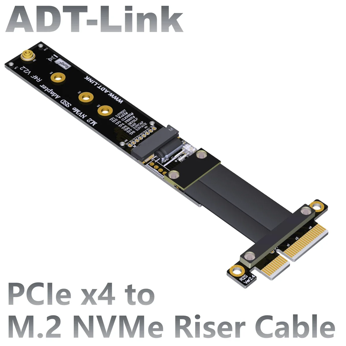 

Переходник ADT-Link PCIe 3,0x4 на M.2 NVME, кабель переходника «штырь-гнездо» M.2 NVMe Key M SSD, удлинитель для PCIe 3,0x4, полная скорость