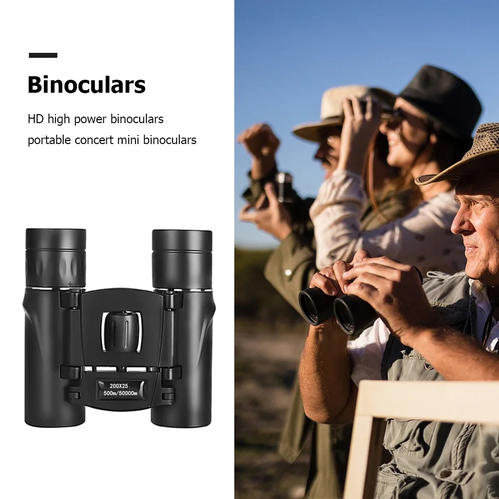 Waterproof Compact Binoculars 500/300x25 HD Zoom Long Range Binoculars Portable Mini Telescope Outdoor Camping Equipment