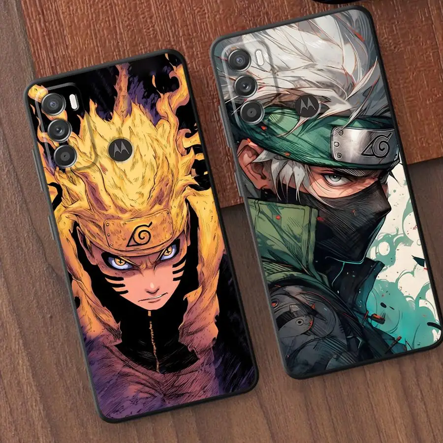 Cool Retro Kakashi Case for Motorola Mot G32 G60 G51 G73 G53 G30 G71 Edge 20 Pro 30 Lite G22 Edge40 G52 G60s G50 Black Soft