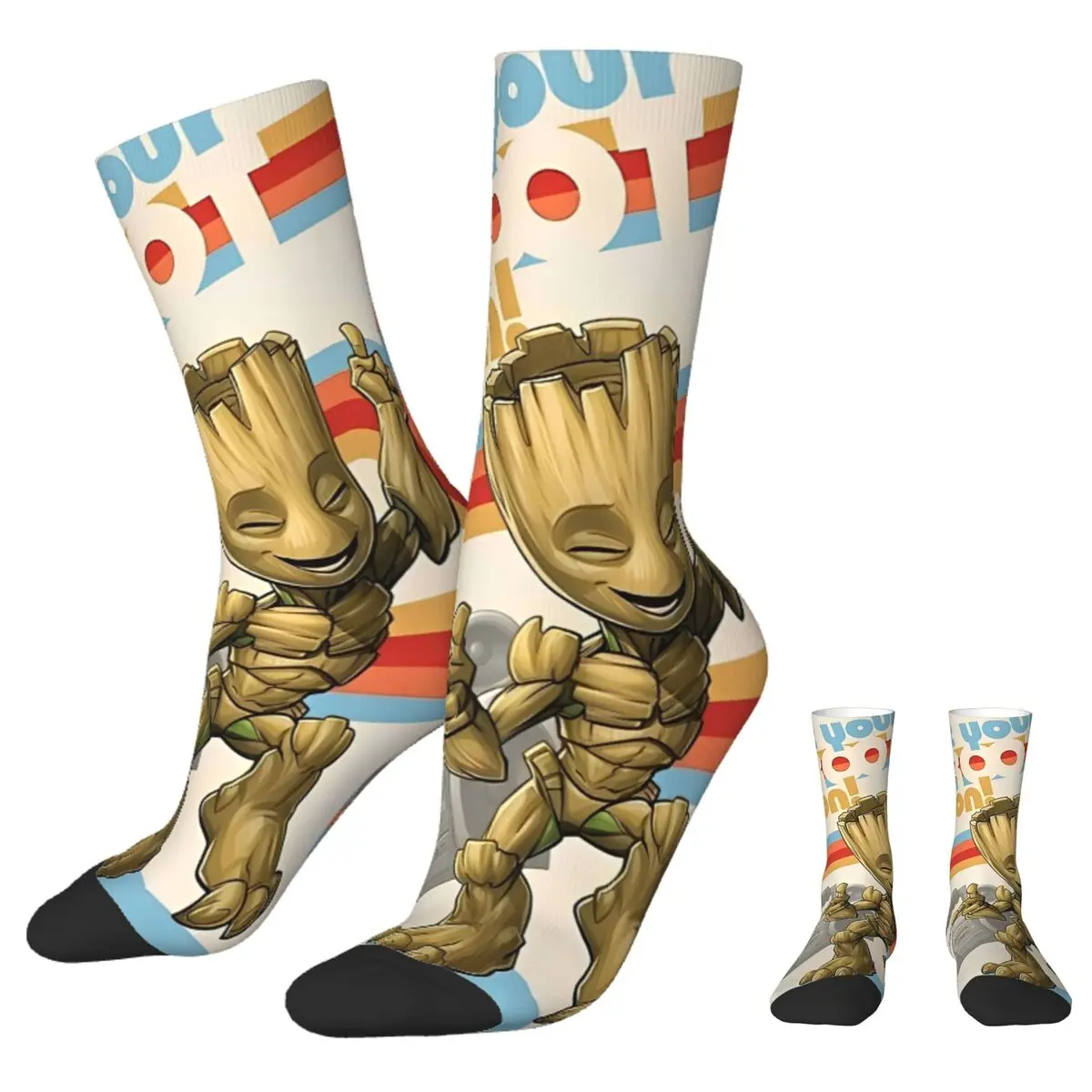 Guardians Of The Galaxy Socks groot Fashion Stockings Autumn Non Slip Men Socks Quality Design Running Socks