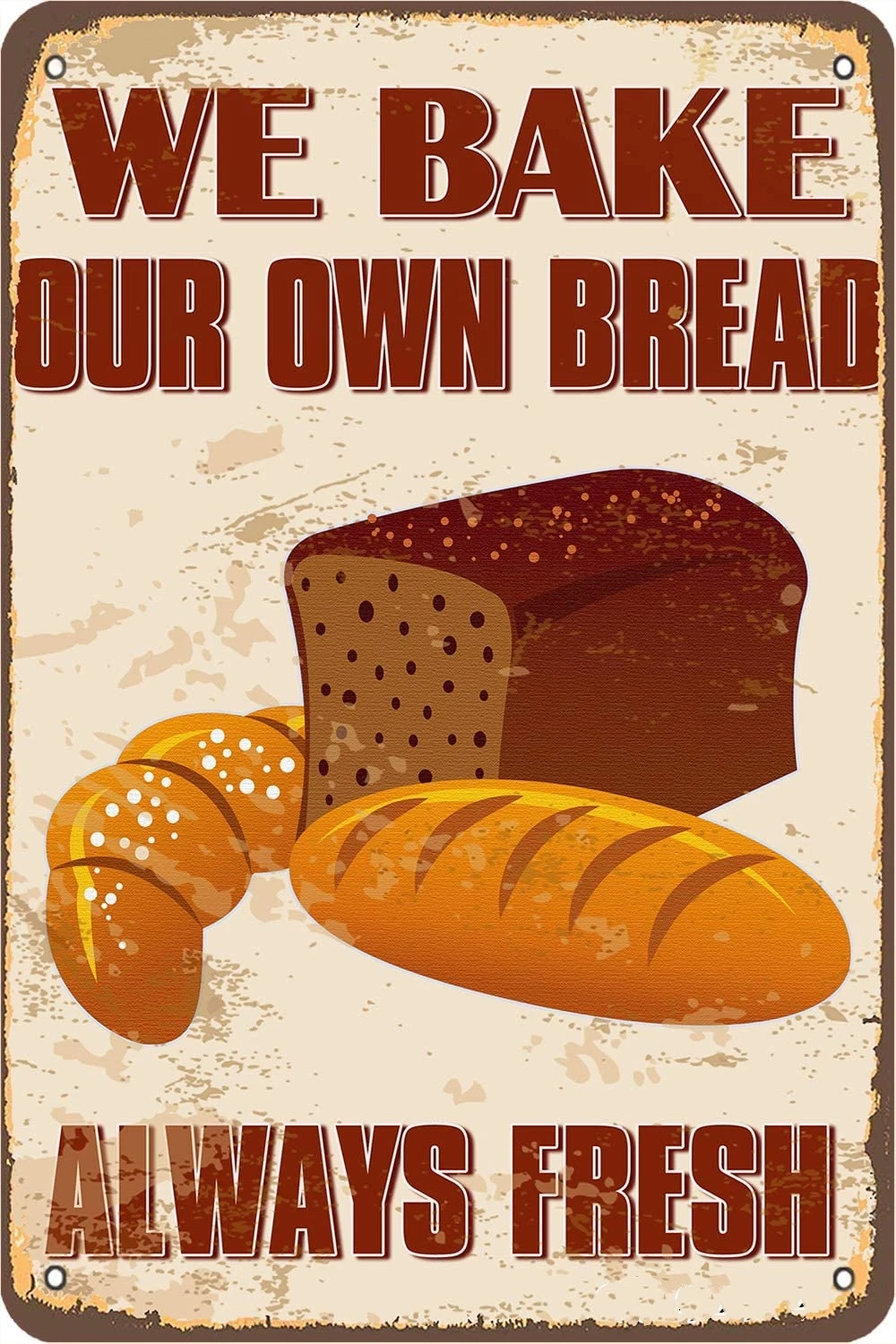 Винтажная Новинка, металлический жестяной знак, мы испеем наш собственный хлеб, всегда свежий домашний декор, Настенный декор, подарок на день рождения, знаки для сада, двора, табличка