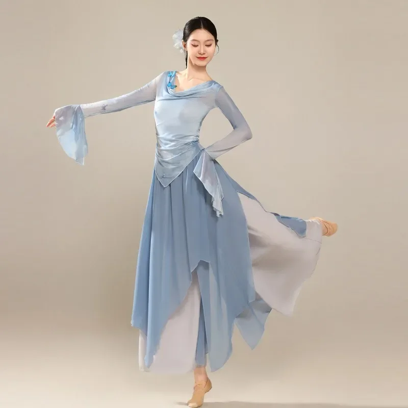 Traditional Chinese Folk Dance Costume Classical Yangko Clothing National Umbrella Fan Dance Ancient Hanfu Performance Stage view 2