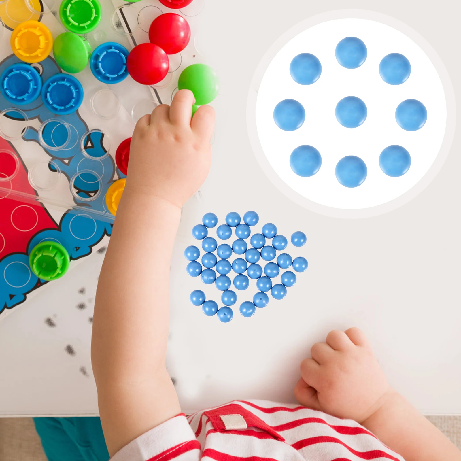 100pcs Colorful Plastic Balls 1.5cm Diameter Kids Toys Educational Supplies Counting Probability Montessori Math Aids