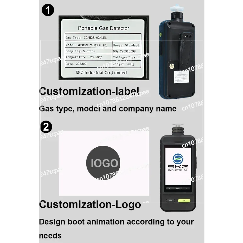 2023 NEW SKZ1050E-O2 alarming device gas measurement unit emission tester exhaust O2 gas analyzer