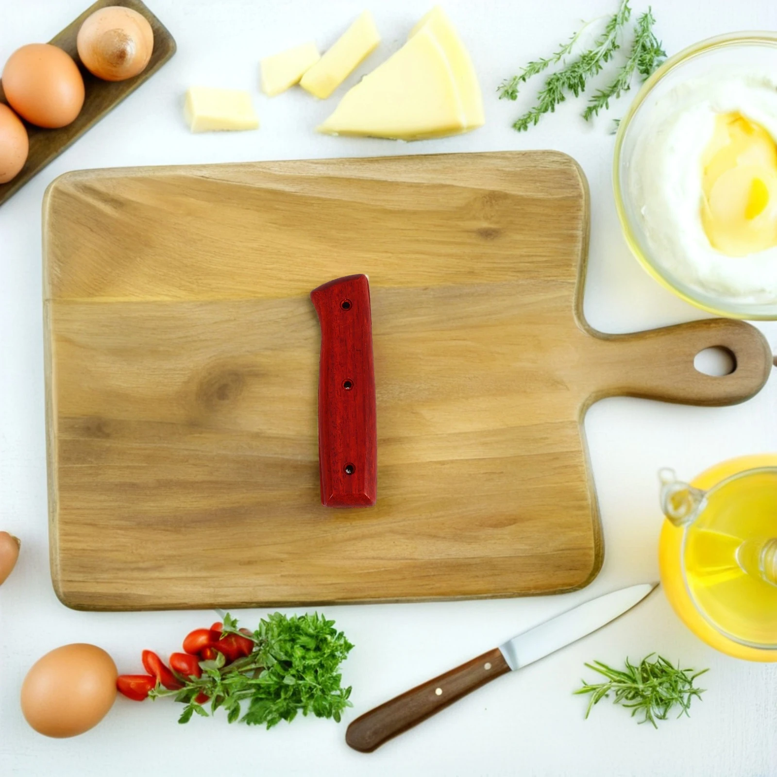 

2set Universal Knife Handle Replacement Accessories Solid Wood Comfort Grip Anti Slip for Chef Cooking Meat Cutting Heavy Duty