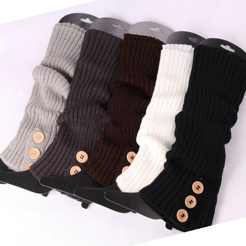 1 Pair Women Long Button Crochet Leg Warmers Winter Fall Knit Boot Cuffs Socks Boot Warmers Boot Toppers Gaiters Winter