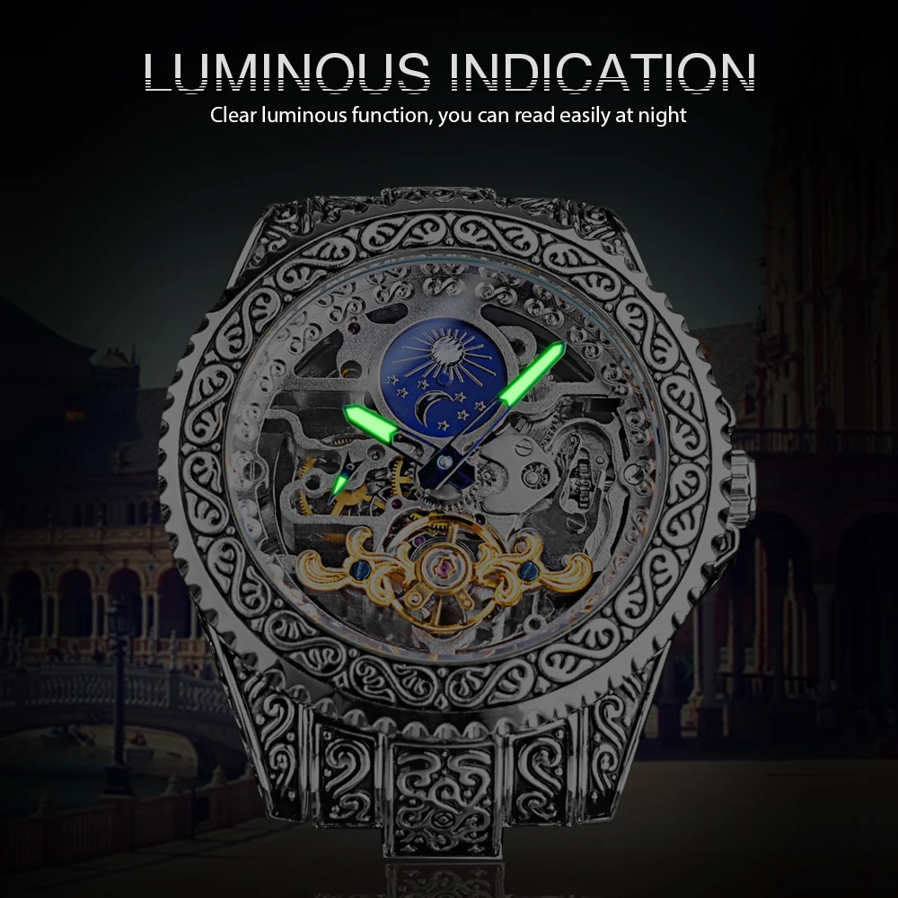 New Forsining Mechanical Watch Men\'s Tourbillon Automatic Watch Luxury Hollow Waterproof New Men\'s Fashion Watch