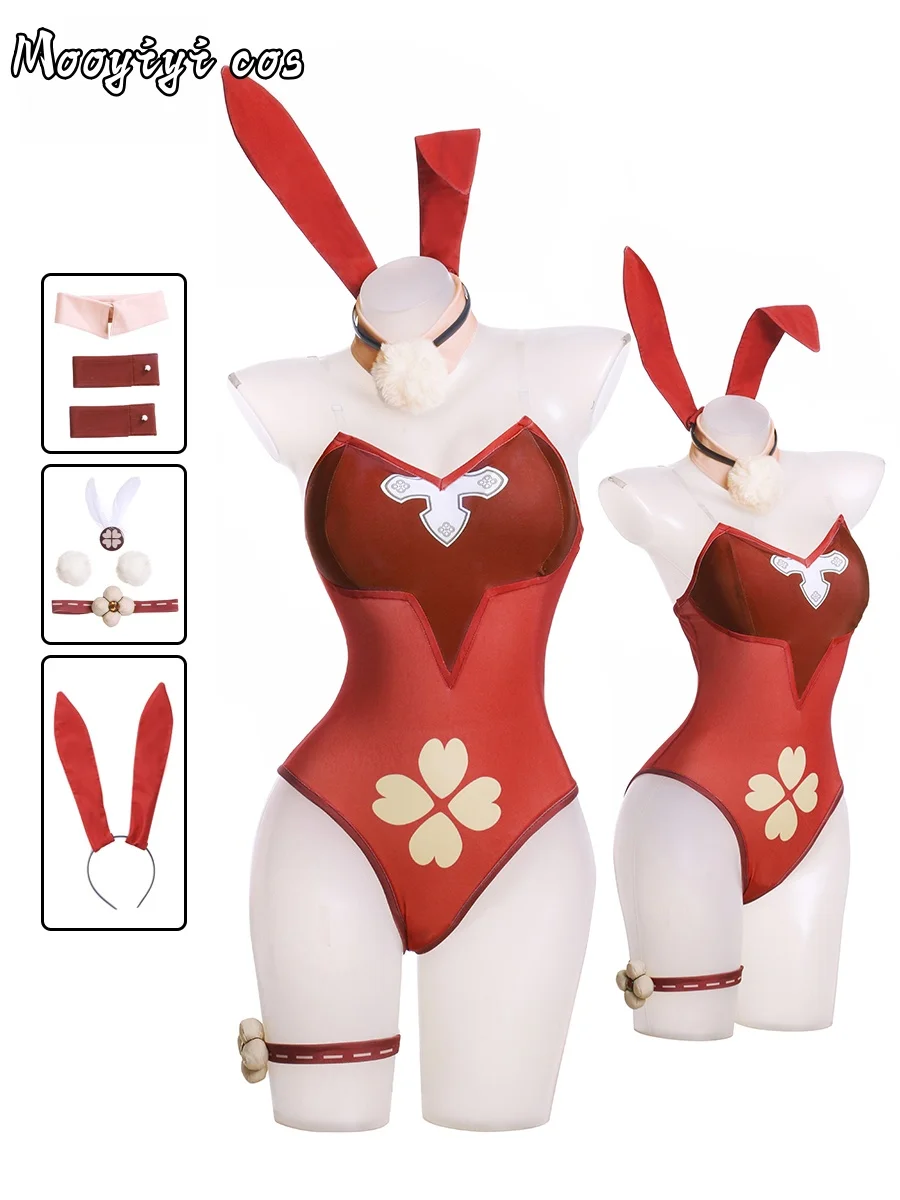 

Новый костюм для косплея Klee на Хэллоуин, Рождество, выставка комиксов, аниме для женщин, S-XL, игра Genshin Impact Bunny Girl В НАЛИЧИИ