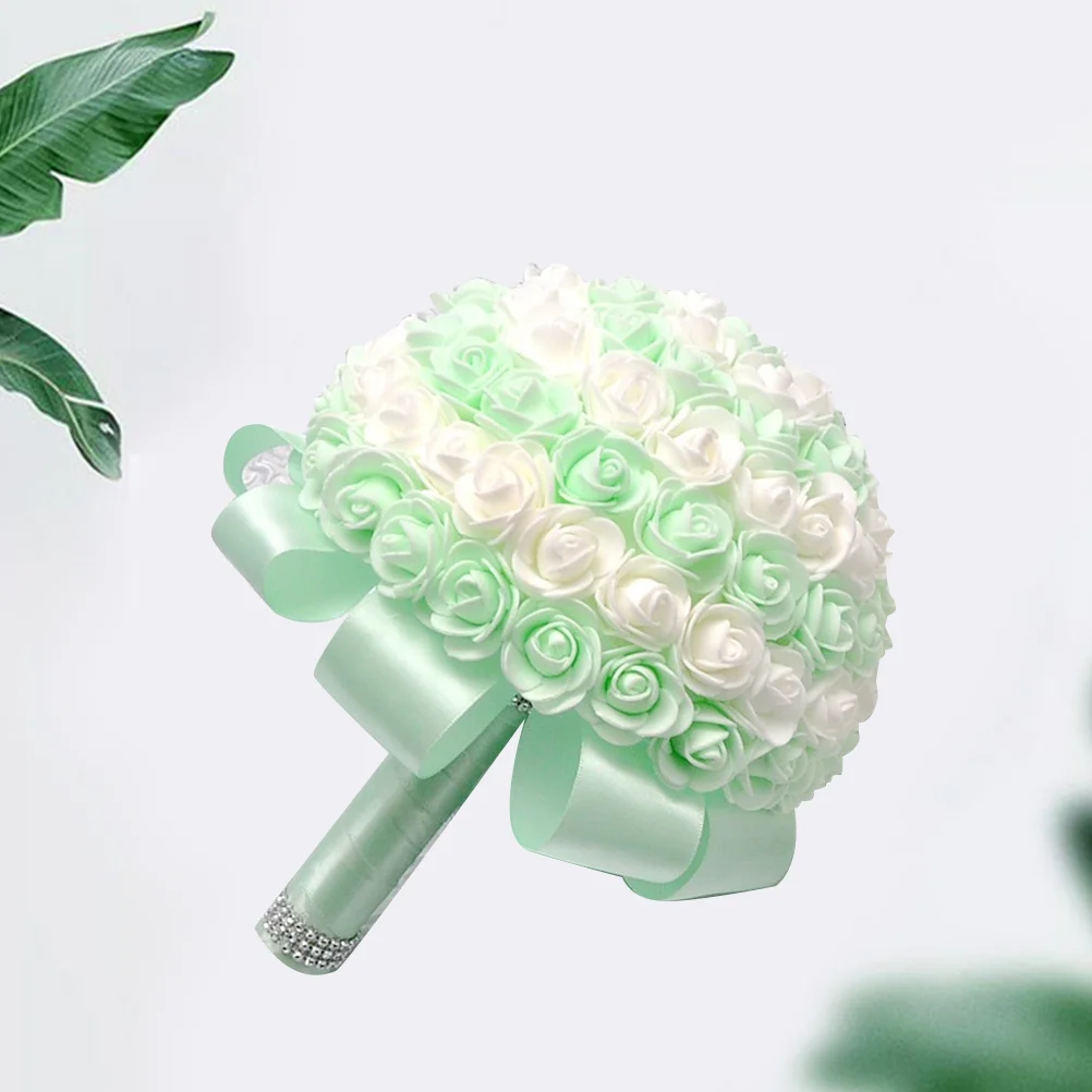 

1Pcs Hand Tied Rose Bouquet Bridal Wedding Artificial Lifelike Pe Roses Bouquet for Bride Wedding Decoration Gift