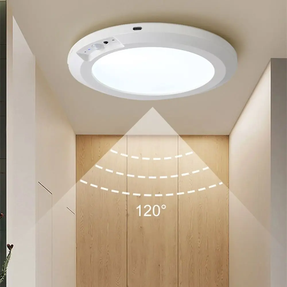 

Round Motion Sensor Lights Wireless induction Motion Activated Ceiling Light Dimmable with Remote Control LED Closet Lamp
