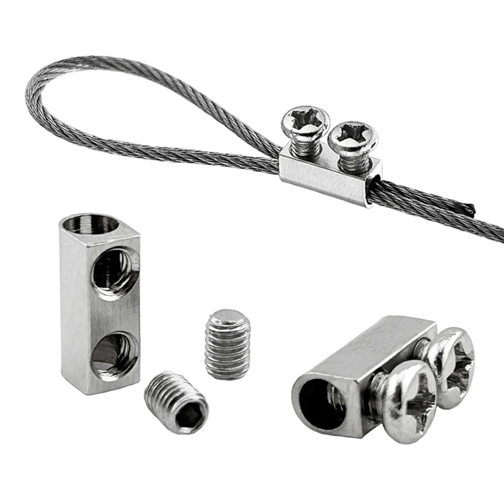 10-100pcs 1-1.5mm Adjustable Stainless Steel Wire Rope Clamp Cable Clip for Hanging Fastening Hardware Accessories in Products
