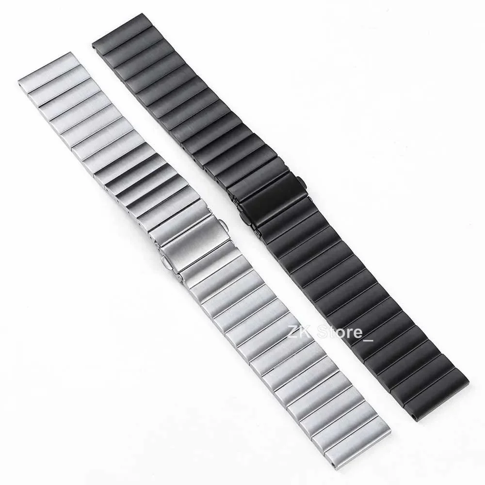 18mm 20mm 22mm Watch Bracelet Soild Stainless Steel Watch Band Folding Safety Buckle Strap Men Women Wristband Belt Accessories