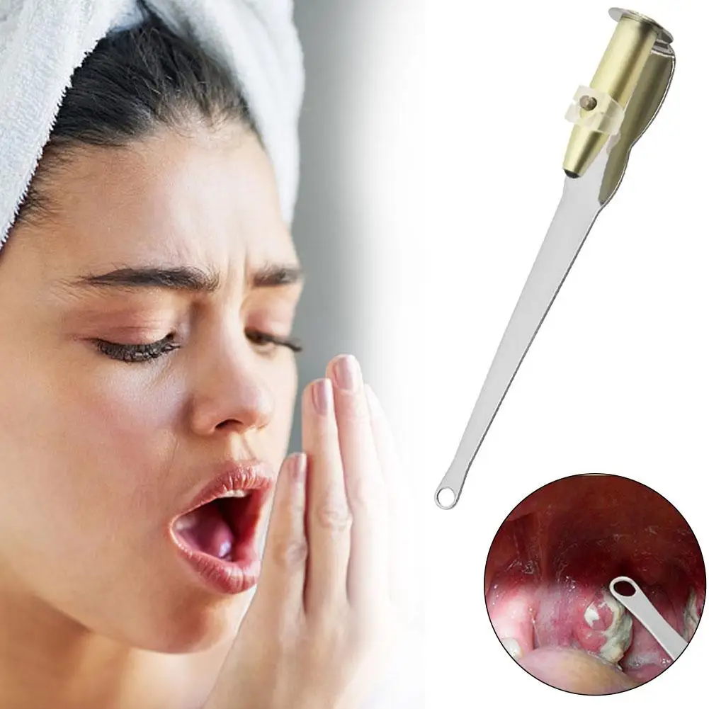 LED Ear Wax Tonsil Stone Remover Tool Light Stainless Steel Remover Mouth Cleaning Care Tool Tonsil Stone Remover Cleaning Tools