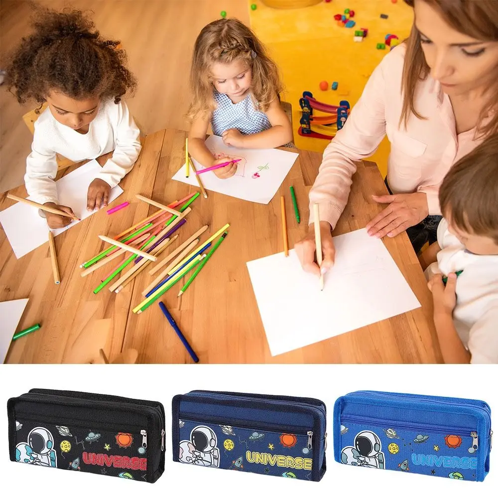 Portable Astronaut Pen Bag Large Capacity Multifunctional Pencil Case Pen Box Students