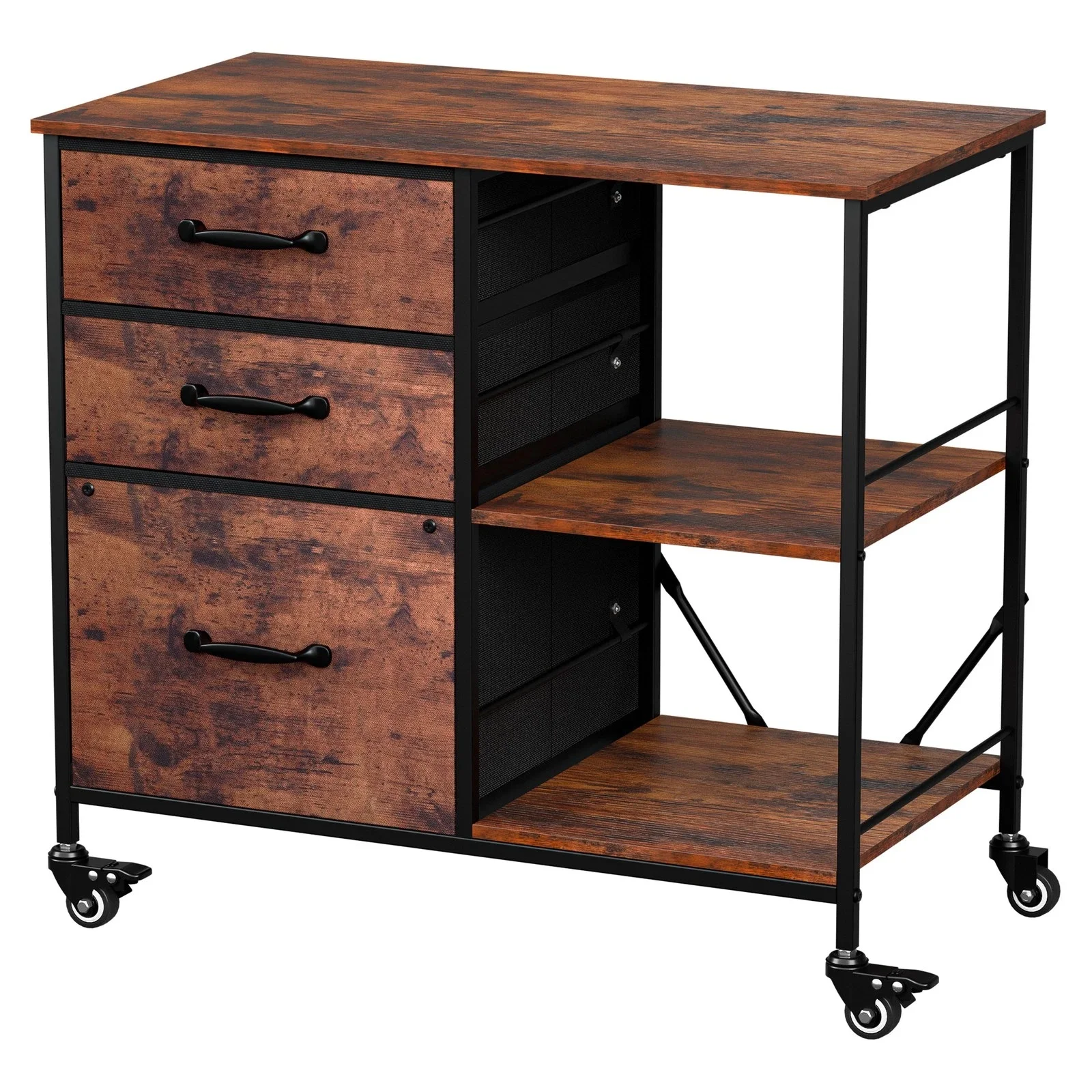 3 Drawer Mobile File Cabinet Lateral Filing Cabinet Printer Stand Home Office