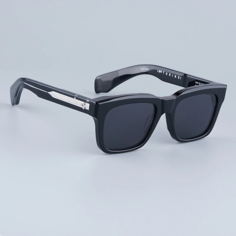 TORINO-gafas de sol de acetato grueso para hombre, lentes de sol de alta calidad Uv400, clásicas, cuadradas, graduadas, Vintage, para exteriores, con estuche