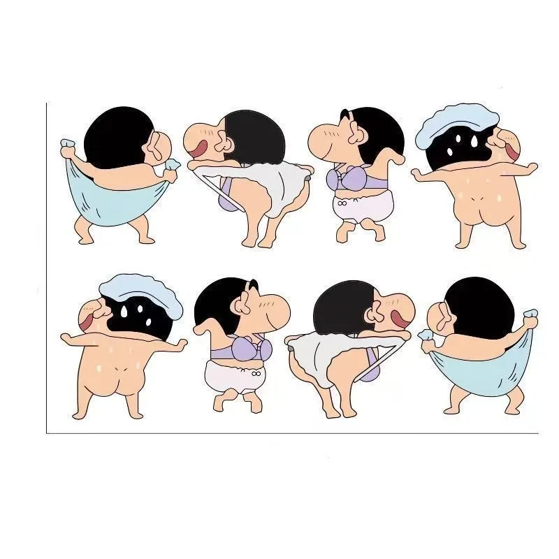 크레용 신짱 만화 창의적인 타일 스티커, 고채도, 개성있는 화장실 방수 강력 스티커 썸네일 4