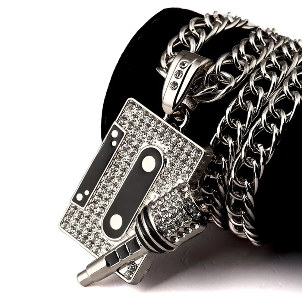 

Microphone Necklace Hip Hop Chain Jewelry Aesthetic Cassette Pendant for Men Women Christmas Birthday Gifts Hip Hop Chain